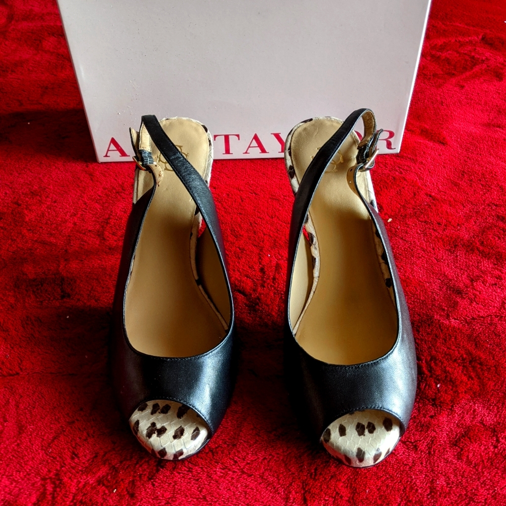 New with box Ann Taylor open toe slingbacks.